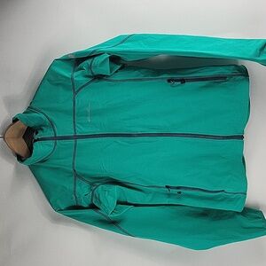 Eddie Bauer First Ascent Windbreaker Jacket Women's Small Zip Turquoise